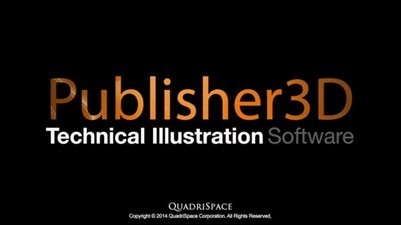 Logo for Publisher3D illustration software by Quadrispace.