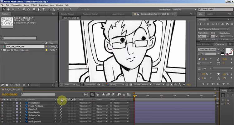 After Effects for animatic design