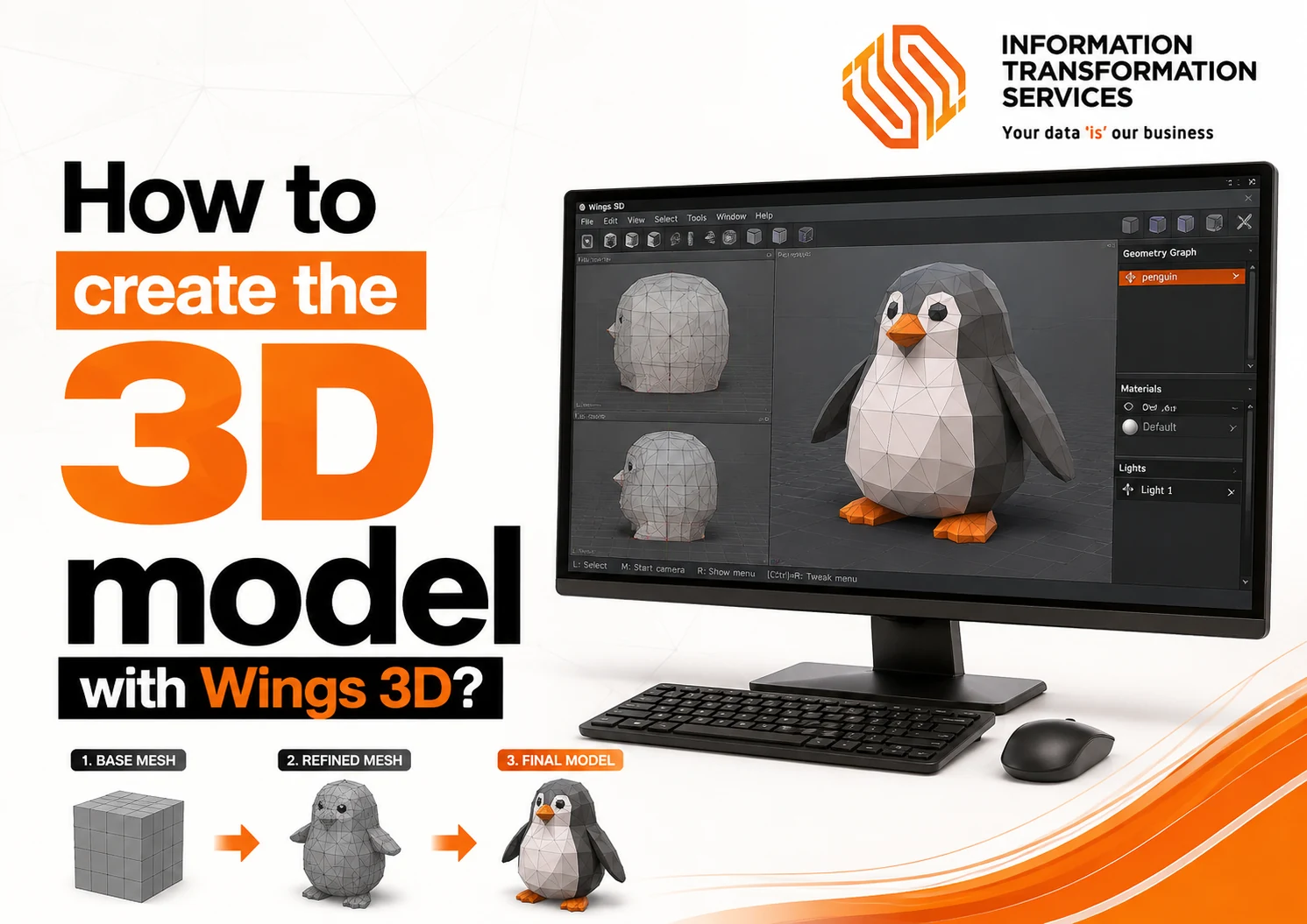 How to create the 3D model with Wings 3D?
