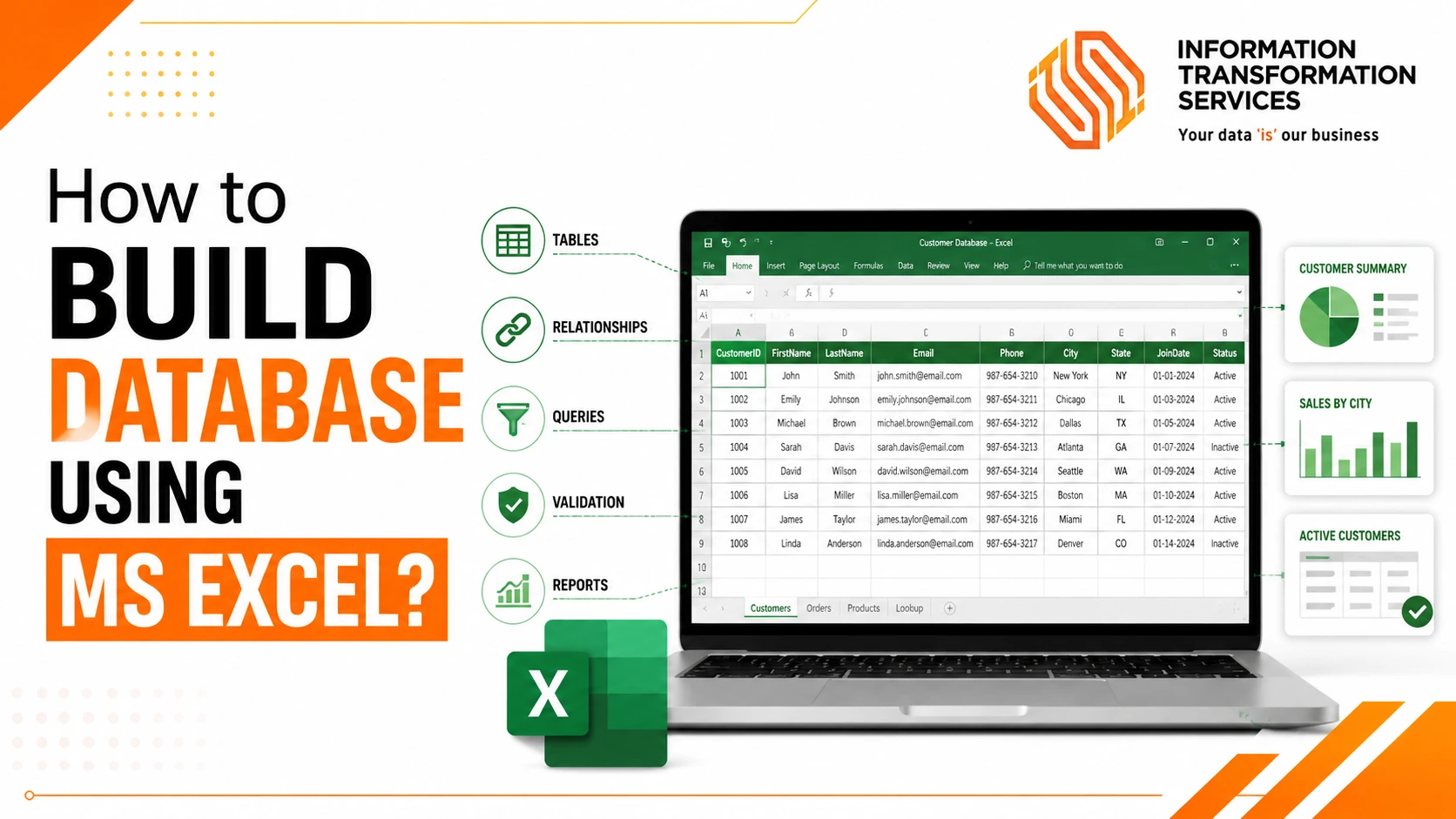 How to build database using MS EXCEL?
