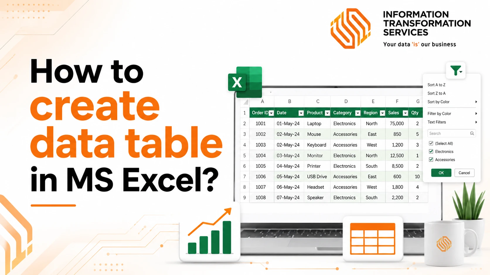 How to create data table in MS Excel?