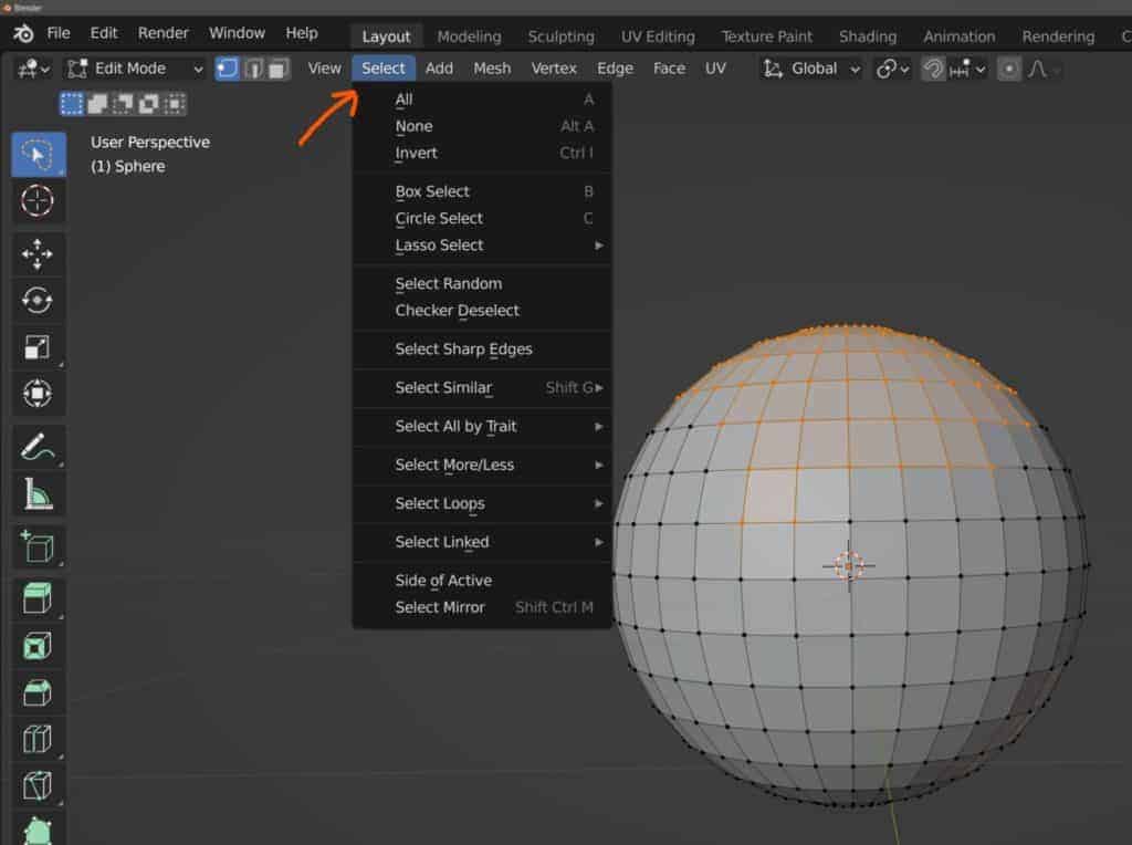 How To Select Your Vertices, Edges, And Faces In Blender – blender base camp