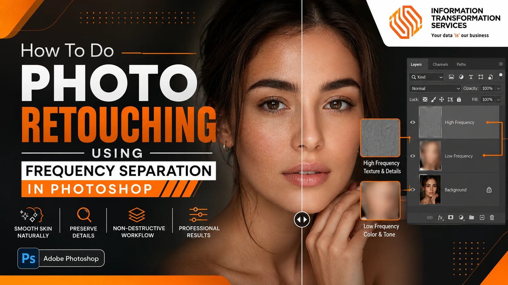 How To Do Photo Retouching Using Frequency Separation In Photoshop