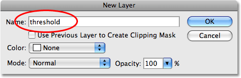 Photoshop's New Layer dialog box. Image © 2008 Photoshop Essentials.com