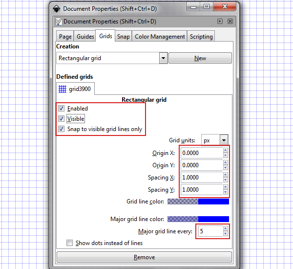 create a grid