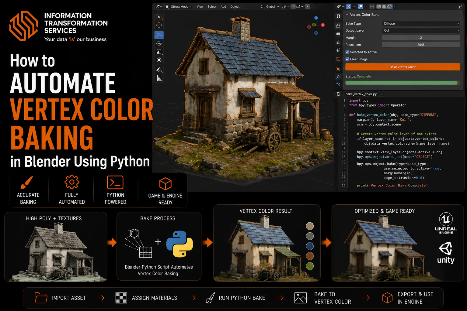 How to Automate Vertex Color Baking in Blender Using Python