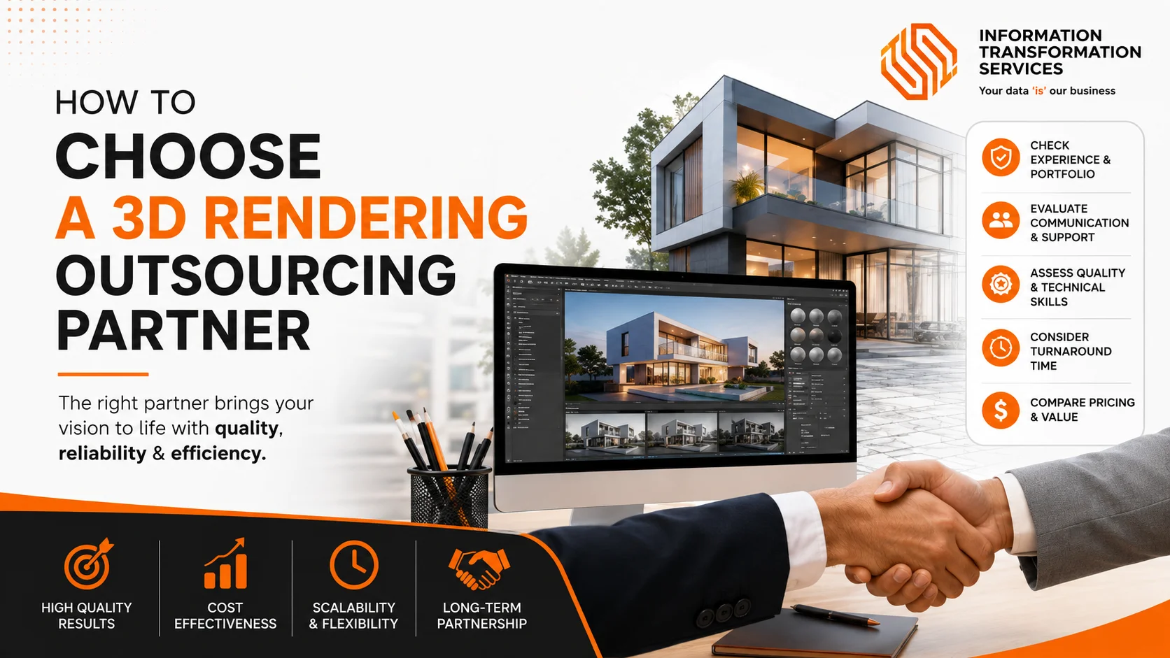 How to Choose a 3D Rendering Outsourcing Partner genertae an image landscaepe use my log top right and use my logo colors