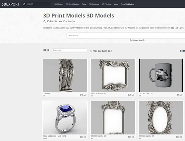 3D Export is a 3D model database for premium designs.