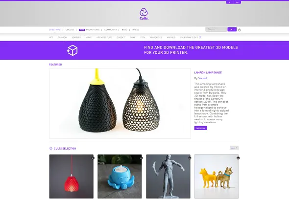 Cults is a great place to find & download 3D models for 3D printing.