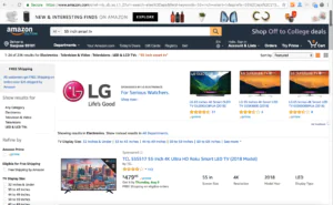 Amazon product list page 