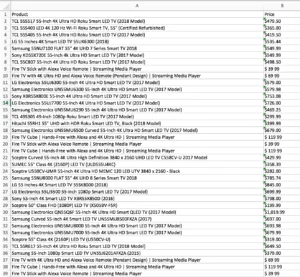 Data to Excel