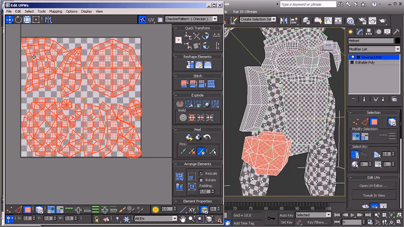 Laying out UV space on shells