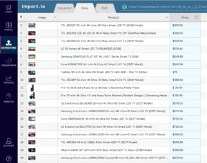 populate columns within Import.io's platform. How to get info from a site