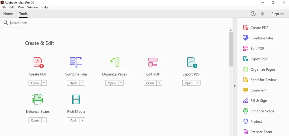 Adobe Acrobat Pro DC Tools