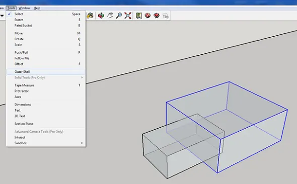 outer shell tools in sketchup
