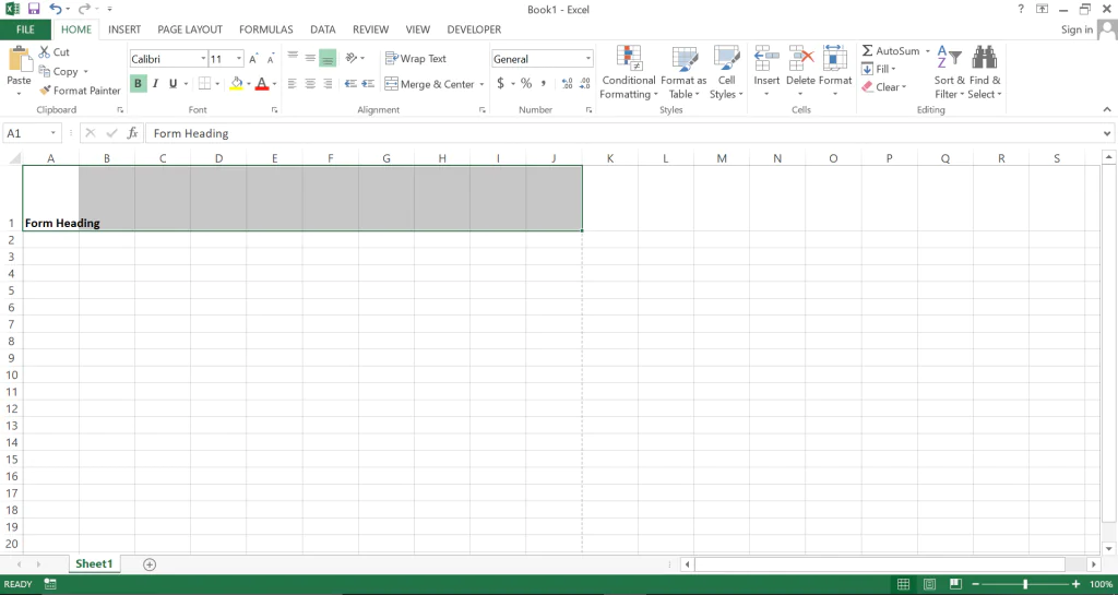 Adjust Column Size for heading