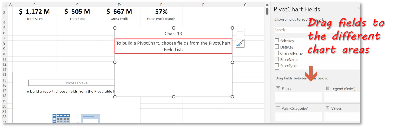 Excel Add PivotChart Fields