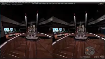 This is a view of the model while wearing a VR headset and still working in Modo