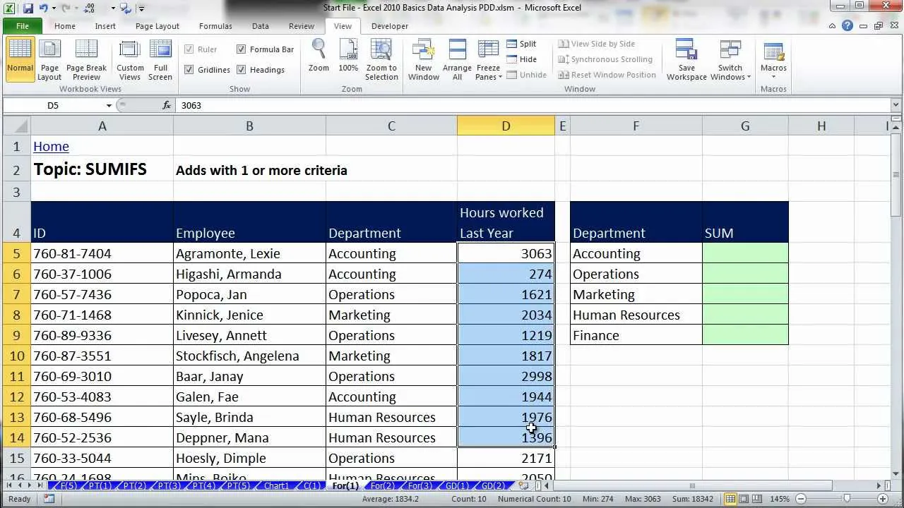 Excel Data Analysis: Sort, Filter, PivotTable, Formulas (25 Examples): HCC Professional Day 2012 - YouTube