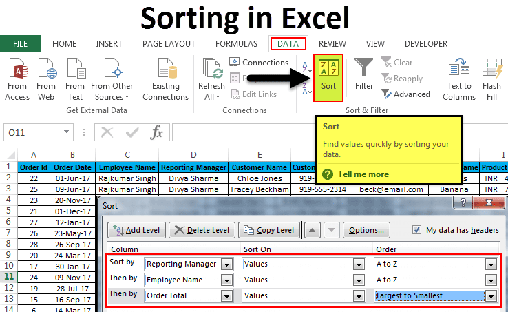 Sorting in Excel (Examples) | How to do data Sorting?