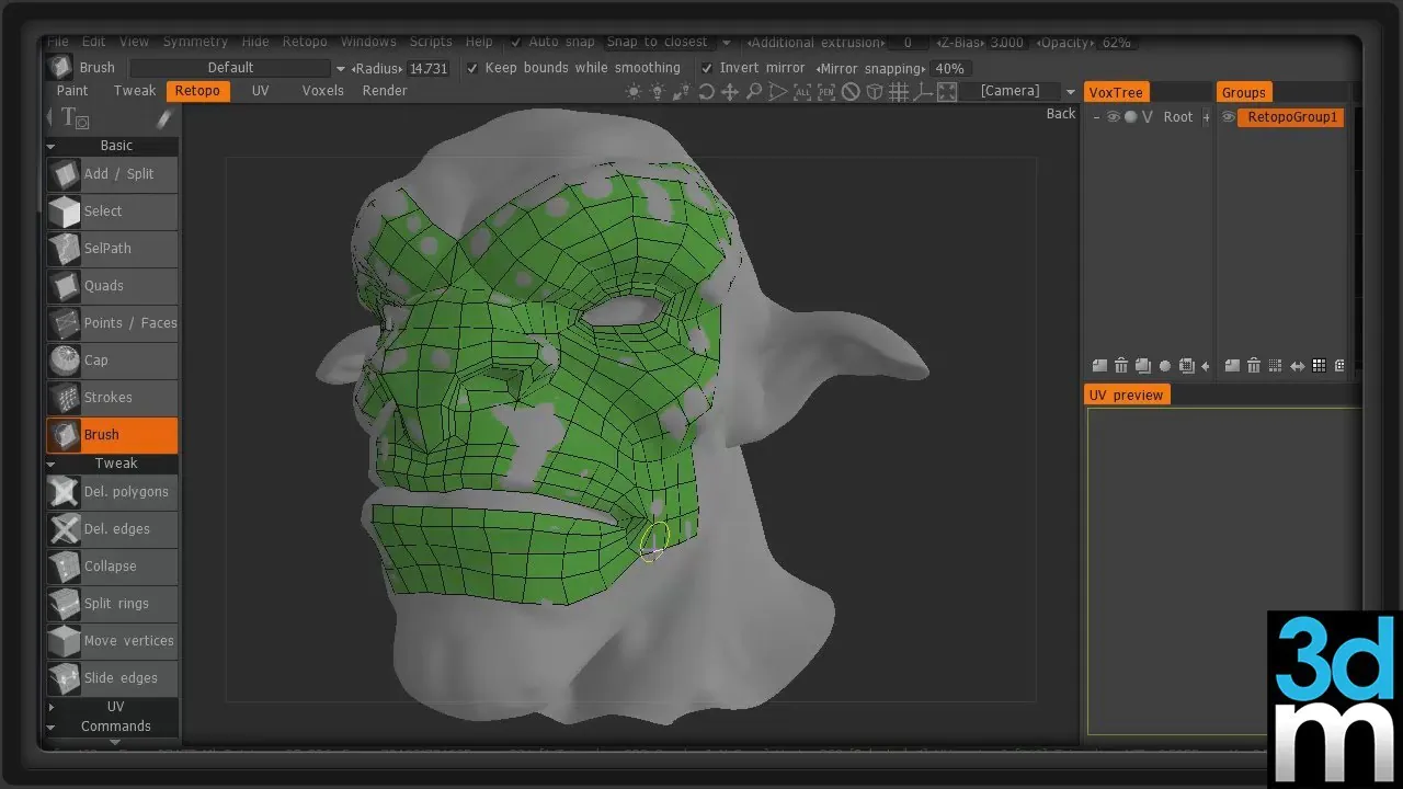 Basic Retopology Using 3DCoat - 3dmotive - YouTube