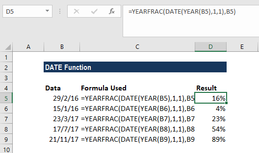 How To Use Date Function In Ms Excel Its 4519