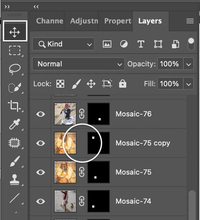 Photoshop screenshot move layers