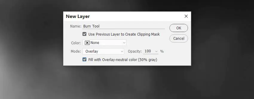 burn tool new layer