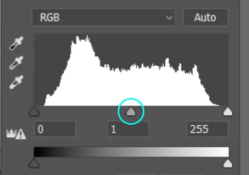 levels mid tone slider