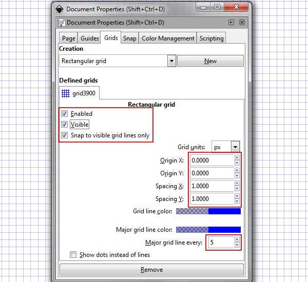 create a grid