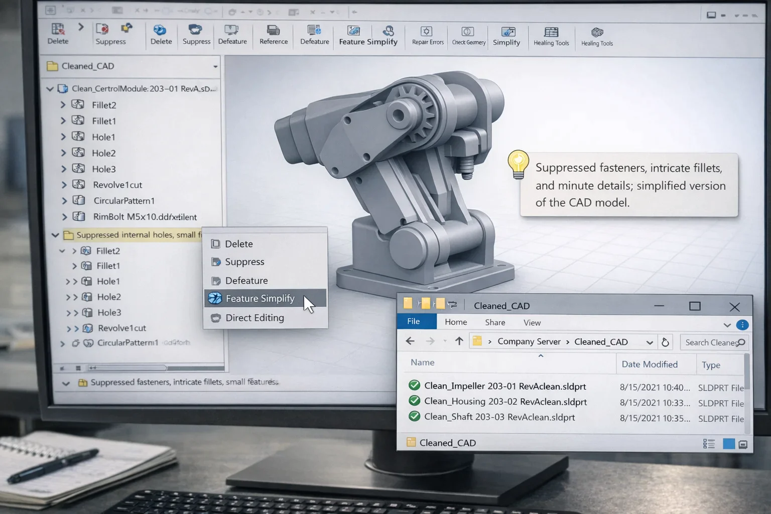 Clean and Defeature CAD Models