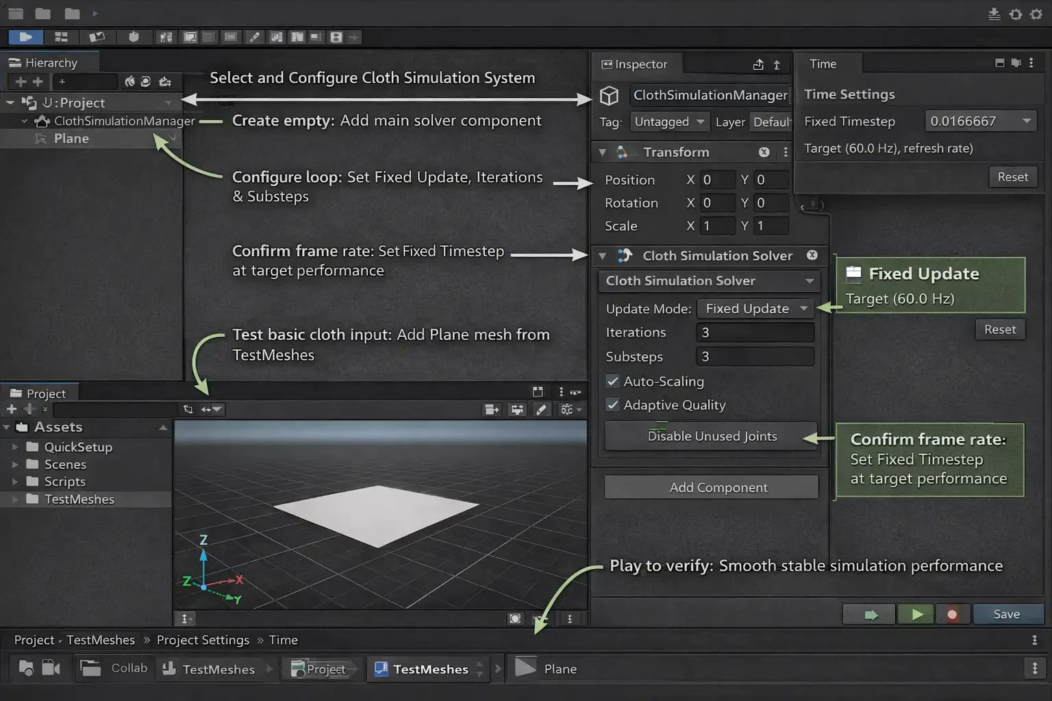 Select and Configure the Cloth Simulation System