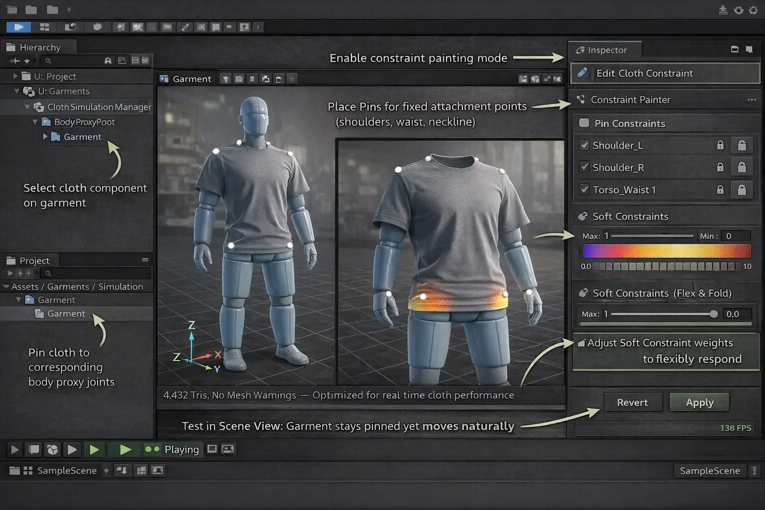 Attach the garment to the Body