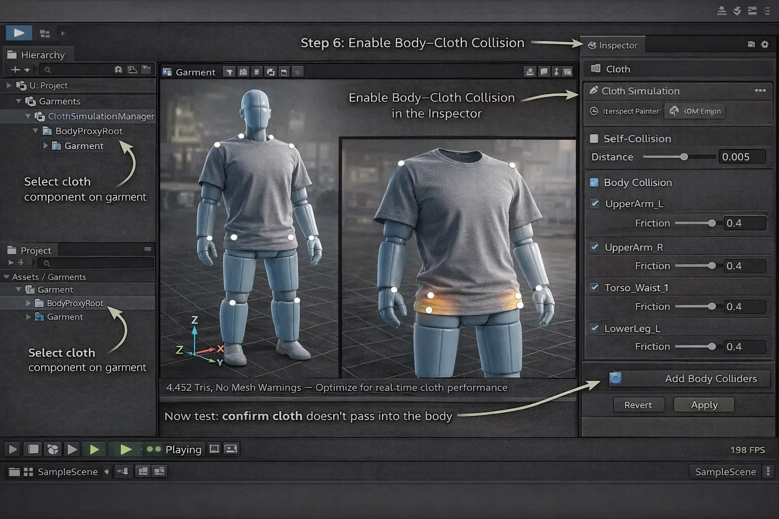 Enable Body–Cloth Collision