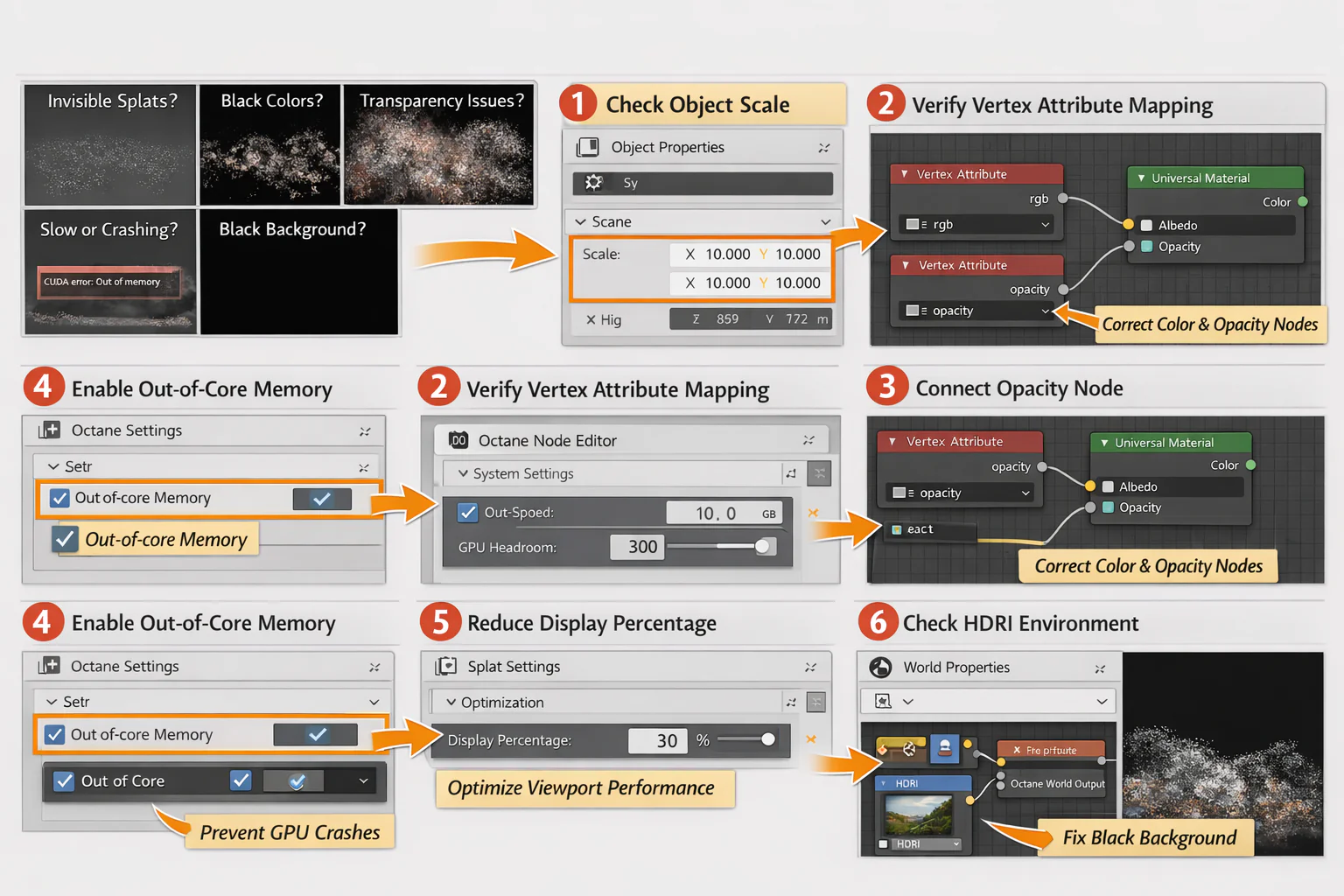 Troubleshoot Common Gaussian Splat Rendering Issues in Blender Octane