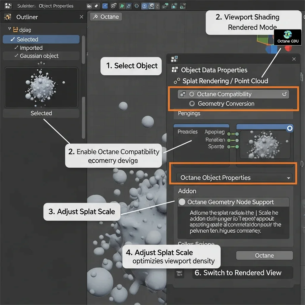 Convert the Imported Splats for Octane Rendering