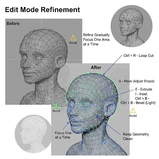Refine the Shape with Controlled Modeling