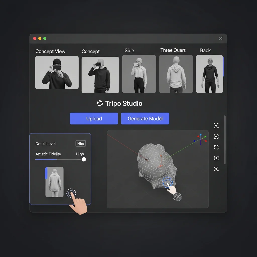 Upload Your Concept Art and Generate the 3D Mesh in Tripo3D