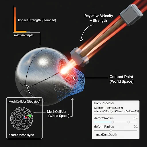 Connecting Deformation to Physics Collisions